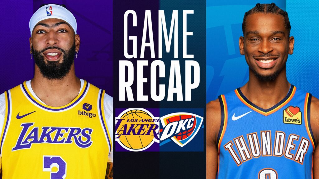 Lakers vs okc thunder match player stats